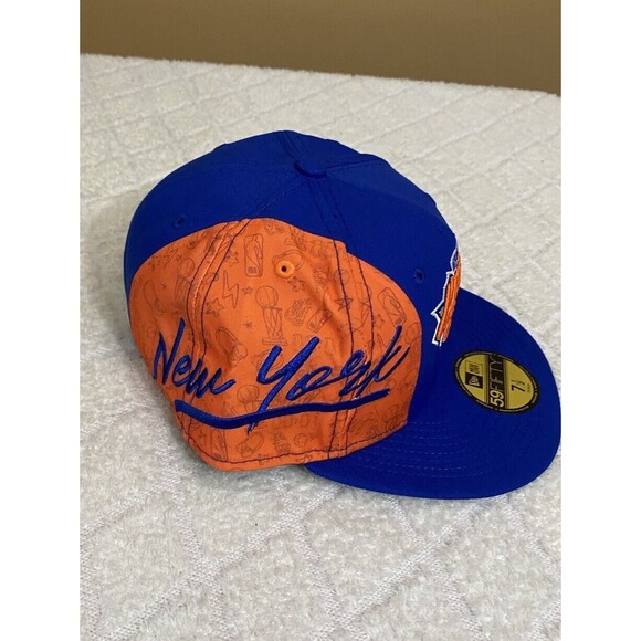 New Era 59Fifty New York Knicks Embroidered Orange/Blue Fitted Hat Size 7 1/2 - Picture 4 of 16
